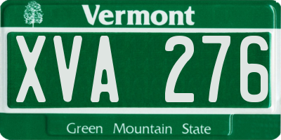 VT license plate XVA276