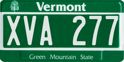 VT license plate XVA277
