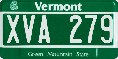 VT license plate XVA279