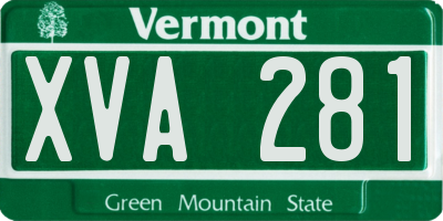 VT license plate XVA281