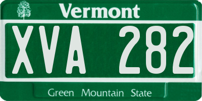 VT license plate XVA282
