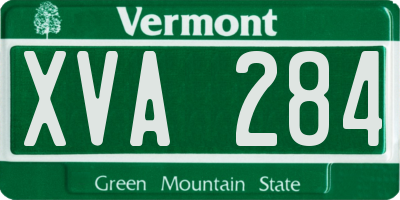 VT license plate XVA284
