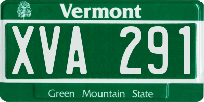 VT license plate XVA291