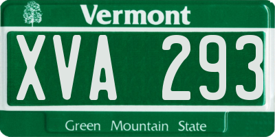 VT license plate XVA293
