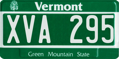 VT license plate XVA295