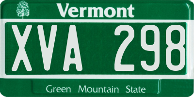 VT license plate XVA298