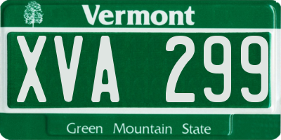 VT license plate XVA299