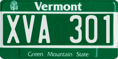 VT license plate XVA301