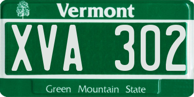 VT license plate XVA302