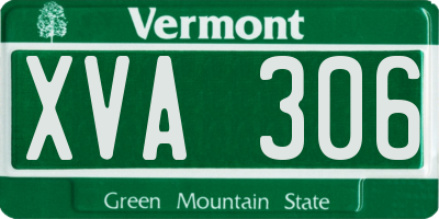 VT license plate XVA306