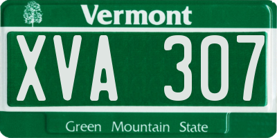 VT license plate XVA307
