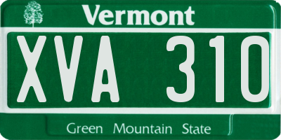 VT license plate XVA310