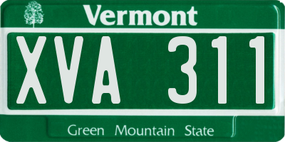 VT license plate XVA311