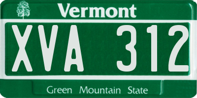 VT license plate XVA312