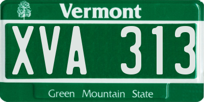 VT license plate XVA313
