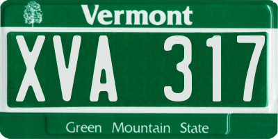 VT license plate XVA317