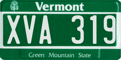 VT license plate XVA319