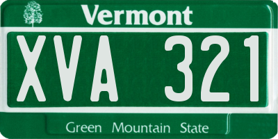 VT license plate XVA321
