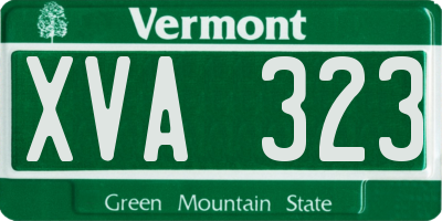 VT license plate XVA323