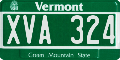 VT license plate XVA324