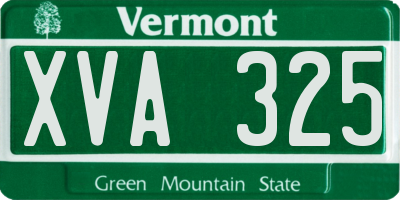 VT license plate XVA325
