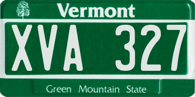 VT license plate XVA327