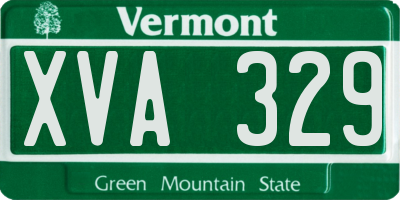 VT license plate XVA329