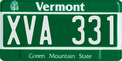 VT license plate XVA331