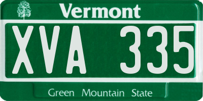 VT license plate XVA335