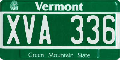 VT license plate XVA336