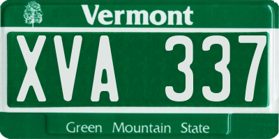 VT license plate XVA337