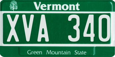 VT license plate XVA340