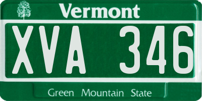 VT license plate XVA346