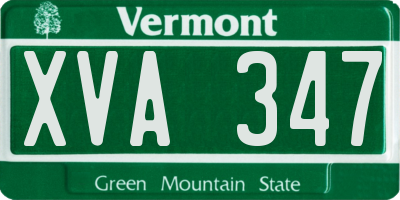 VT license plate XVA347