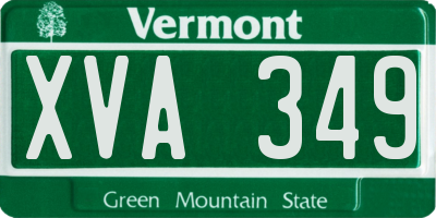 VT license plate XVA349
