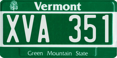 VT license plate XVA351