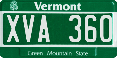 VT license plate XVA360