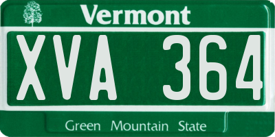 VT license plate XVA364