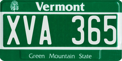 VT license plate XVA365