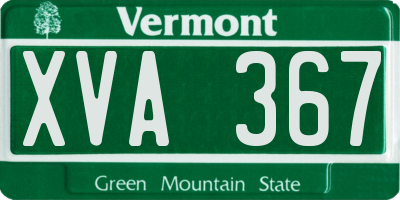 VT license plate XVA367