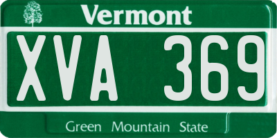 VT license plate XVA369