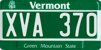 VT license plate XVA370
