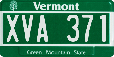 VT license plate XVA371