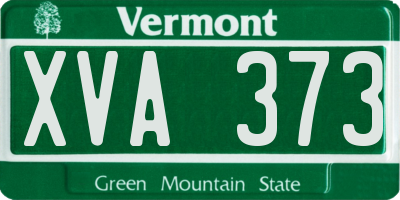 VT license plate XVA373