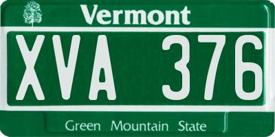 VT license plate XVA376