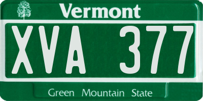 VT license plate XVA377