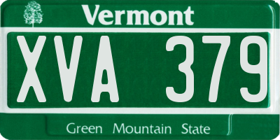VT license plate XVA379