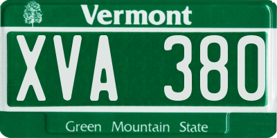 VT license plate XVA380