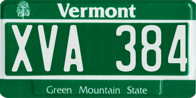 VT license plate XVA384