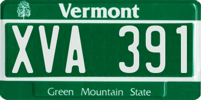 VT license plate XVA391